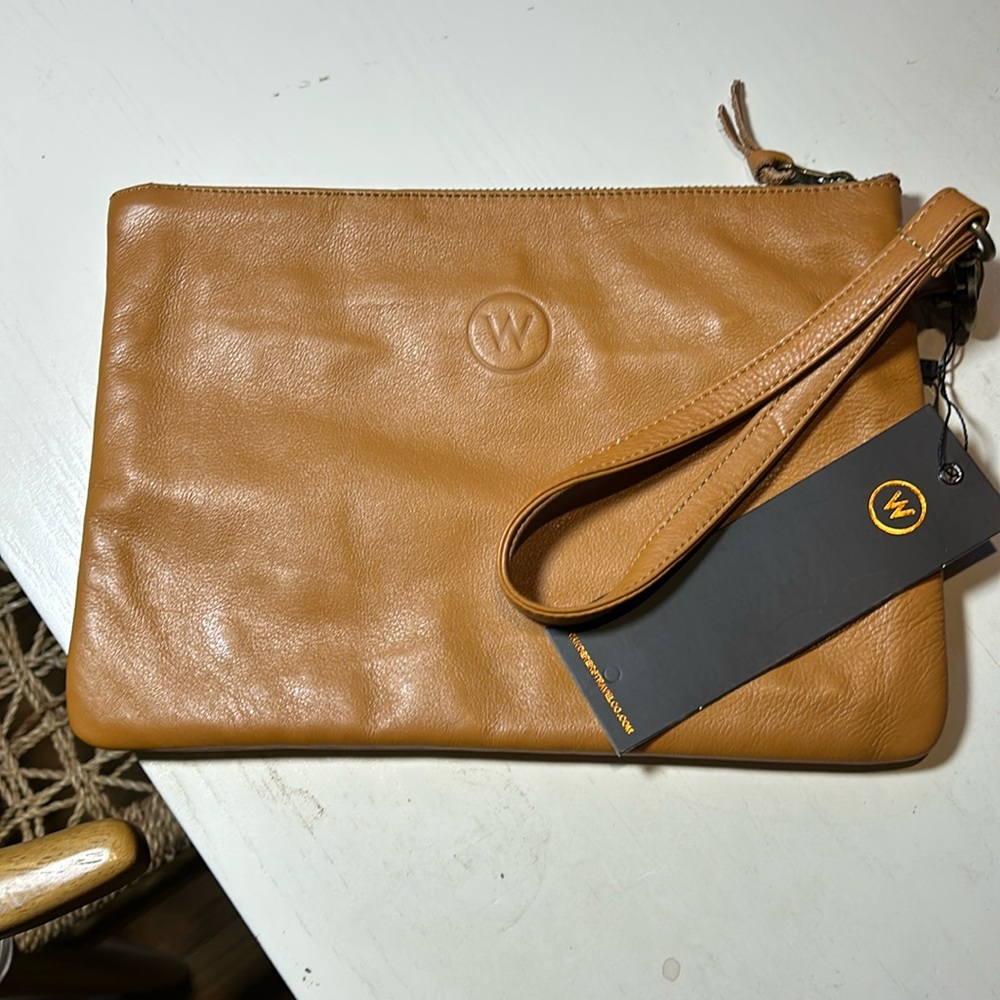Wanderers Travel Co leather clutch wristlet